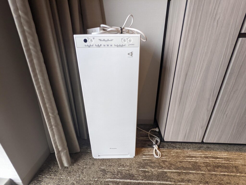 オリエンタルホテルの加湿器つき空気洗浄機